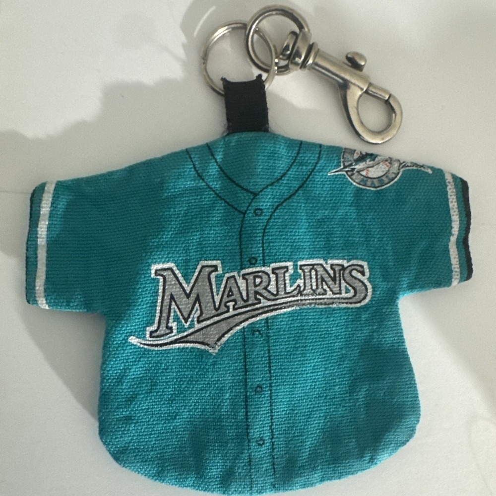 Vintage 1991 MLB Florida Marlins Mini Jersey Keychain w/ zipper